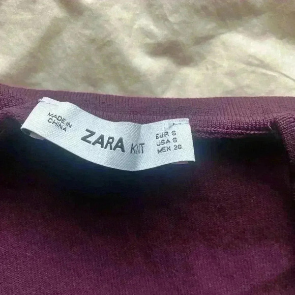 Zara Purple One Shoulder Spaghetti Strap Ribbed Bodysuit - Picture 6 of 7